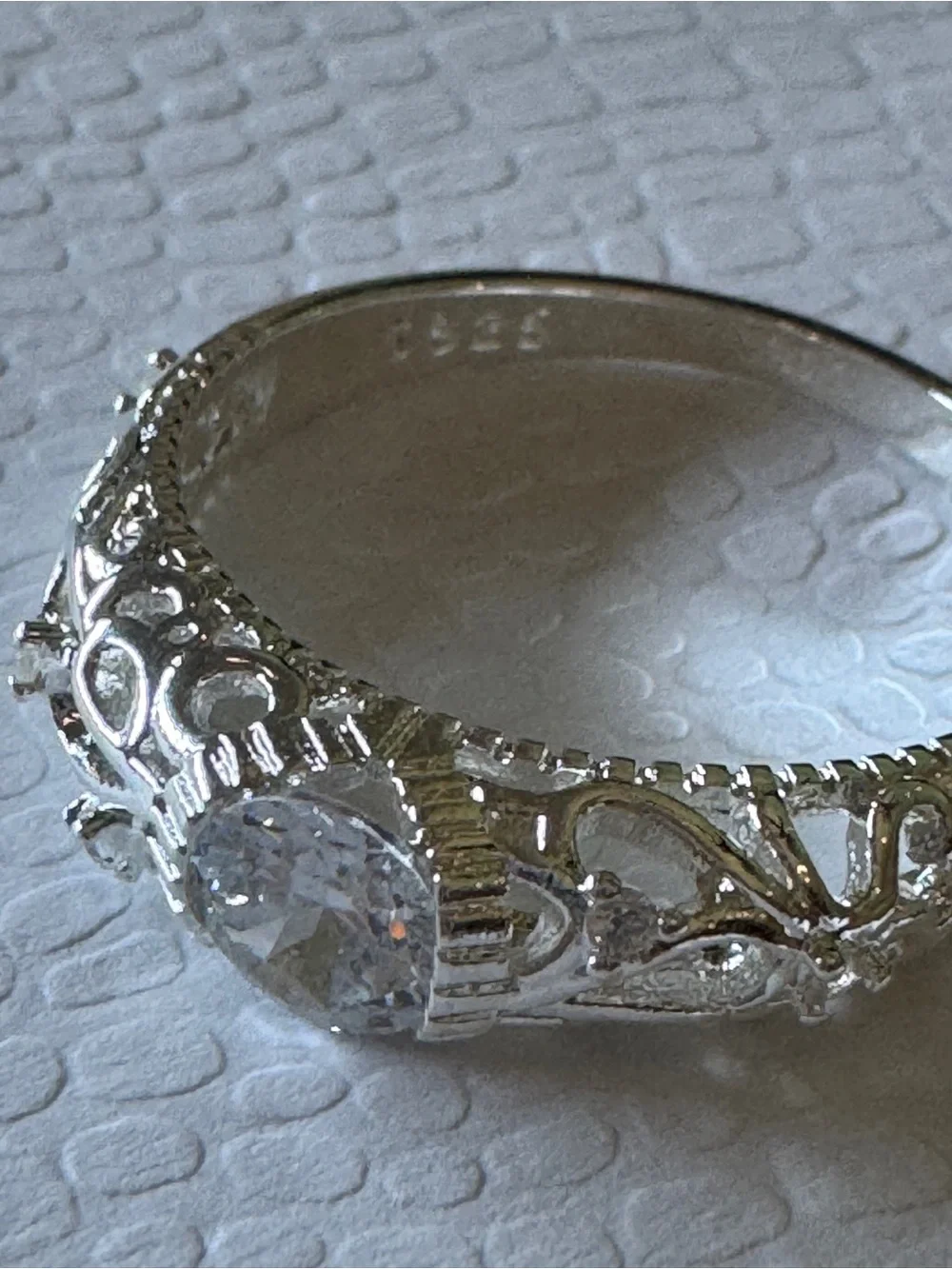 ✨Pristine 925 Sterling Silver Vintage Filigree Grade A Moissanite Ring-0.25 CT!